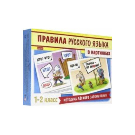 Правила русского языка в картинках. 1-2 классы. 24 карточки