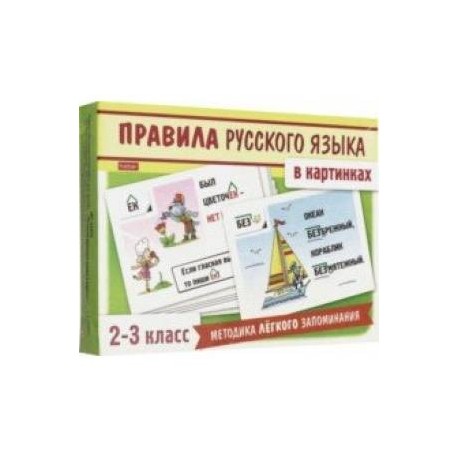 Правила русского языка в картинках. 2-3 классы. 24 карточки