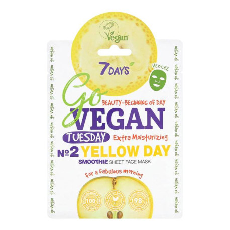 Увлажняющая тканевая маска для лица 7DAYS GoVegan Tuesday No2. Yellow Day, 25г